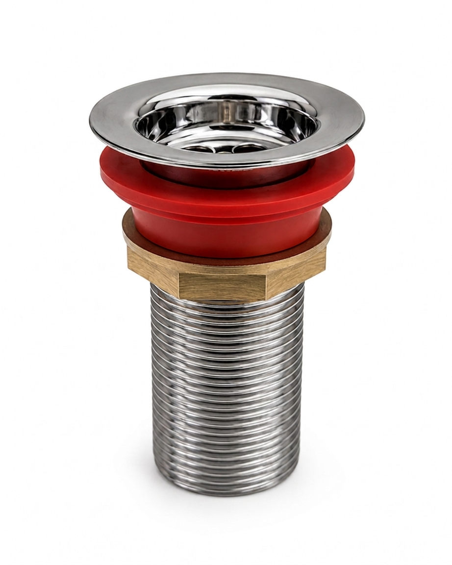 Heavy Duty Waste Coupling, Premium Stainless Steel Drain Waste for Wash Basin & Sink, Rust Resistant - Gold-x
